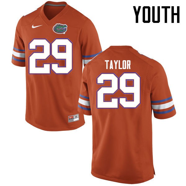 Florida Gators Youth #29 Jeawon Taylor College Football Jerseys Orange